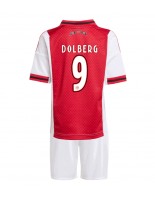 Ajax Kasper Dolberg #9 Domácí dres pro děti 2025-26 Krátký Rukáv (+ trenýrky)